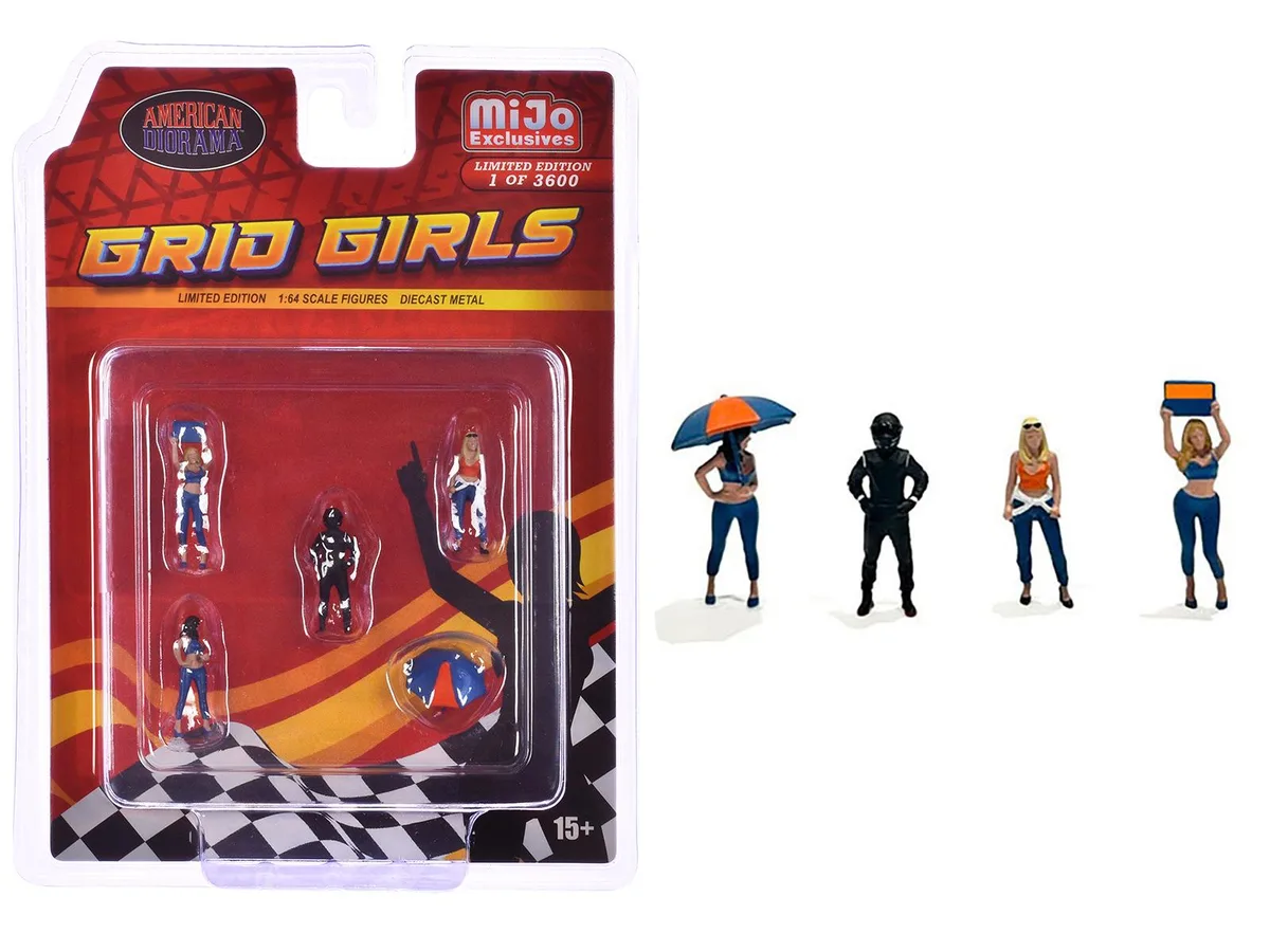 American Diorama American Diorama "Grid Girls" 5-Piece 1/64 Diecast Figure Set Ltd Ed 3600 — product photo