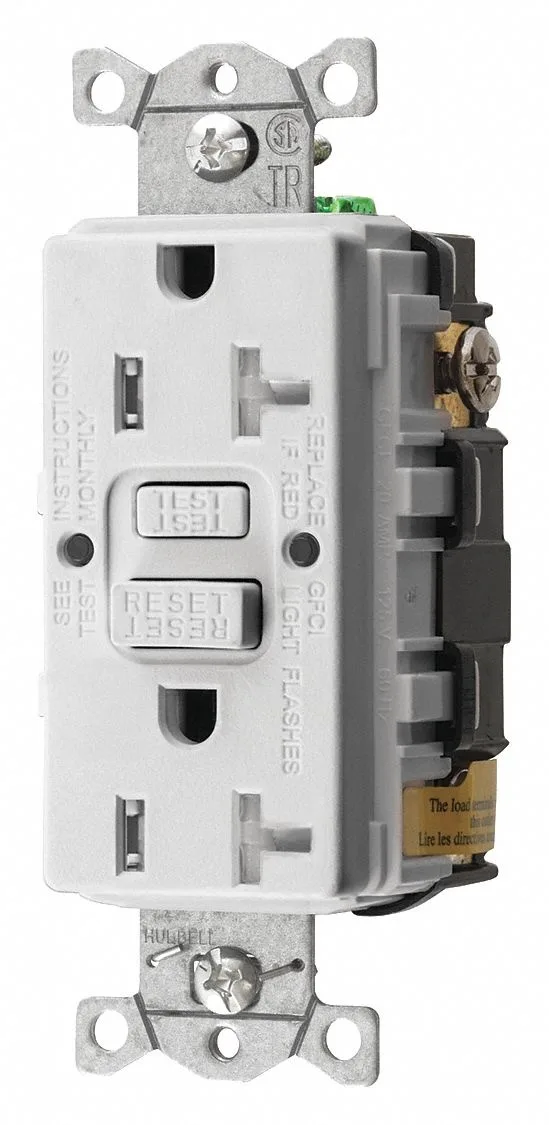 Hubbell Incorporated Hubbell Incorporated GFRTR20W GFCI Receptacle 20A 125V White Nylon — product photo
