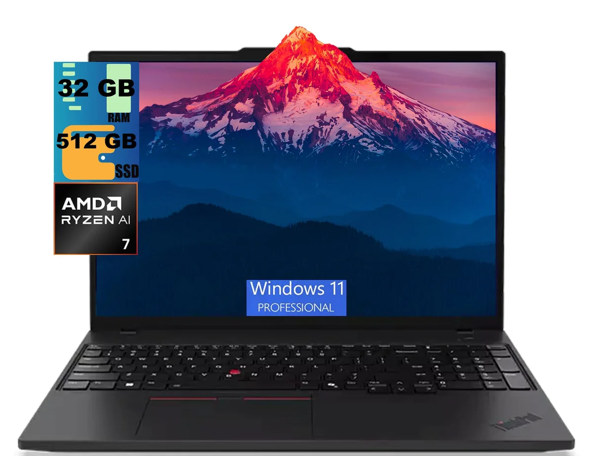 Lenovo Lenovo ThinkPad T16 Business laptop AMD Ryzen AI 7 PRO 350 8-Cores 32GB 512GB — product photo