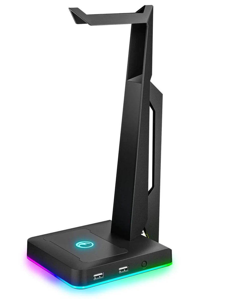 IFYOO IFYOO-HS-X1 RGB Headset Stand with 2 USB 2.0 Ports, Black — product photo