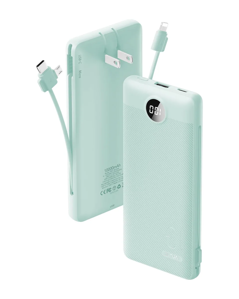  VRURC T01 power bank 10000mAh 38.5Wh green — product photo