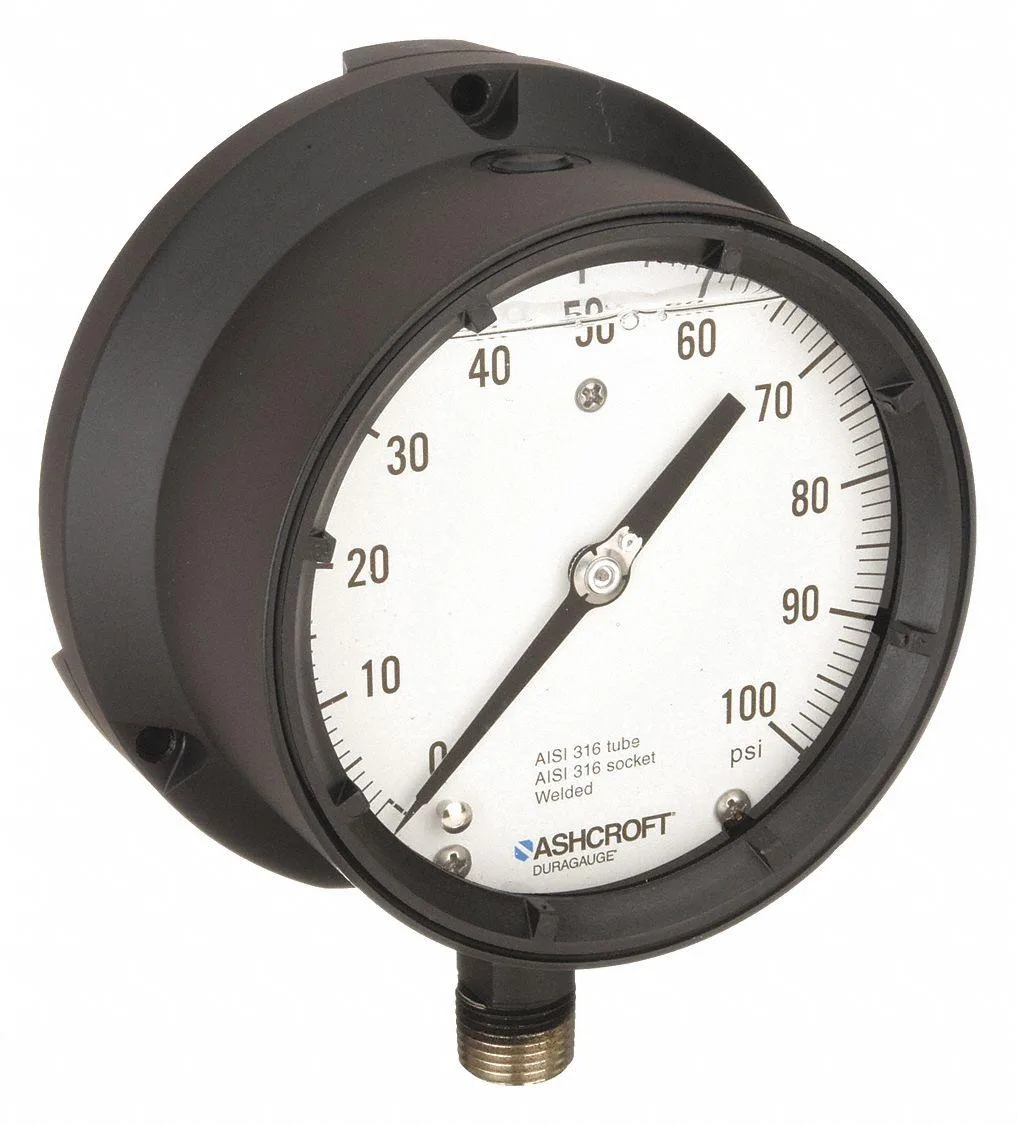 Ashcroft Ashcroft 451379 Process Pressure Gauge 0-100 psi 4 1/2 in Dial IP66 NEMA 4X — product photo