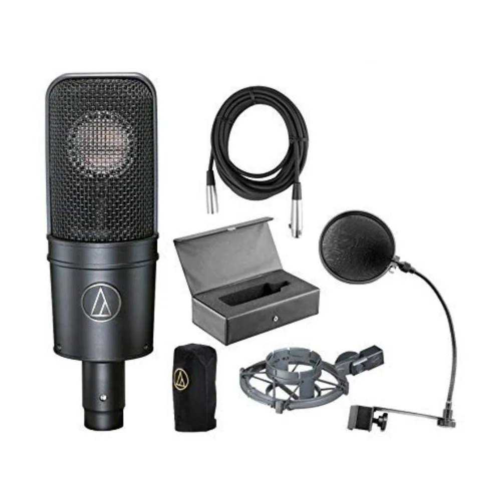 Audio-Technica Audio-Technica AT4040 Cardioid Condenser Mic Bundle Pop Filter XLR Cable Shockmount Case Cover — product photo