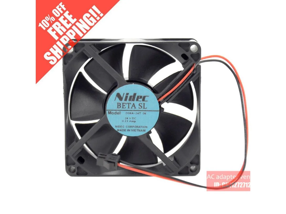 Fans Fans 8025 D08A-24TU 06 24V DC 0.11A case fan — product photo