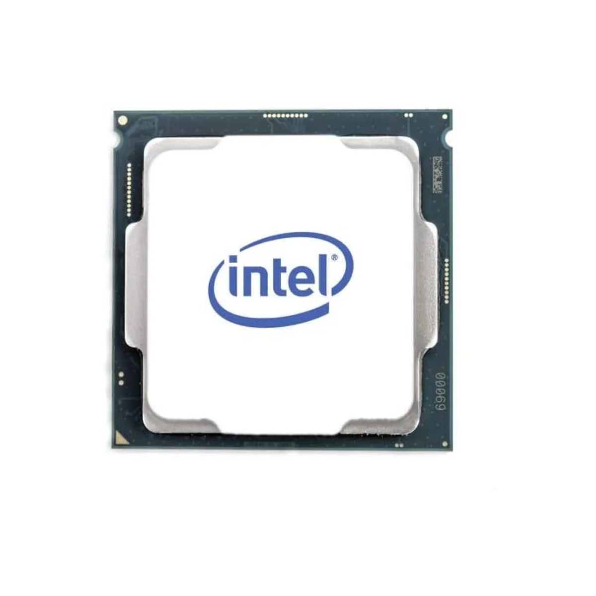 Intel Xeon Silver 4314 processor in LGA 4189 socket, green PCB with gold contacts, silver heat spreader, OEM tray packaging
