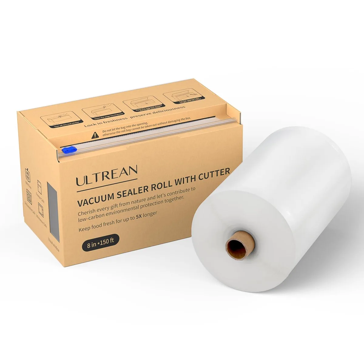  Ultrean 8" x 150' Vacuum Seal Roll with Cutter — product photo