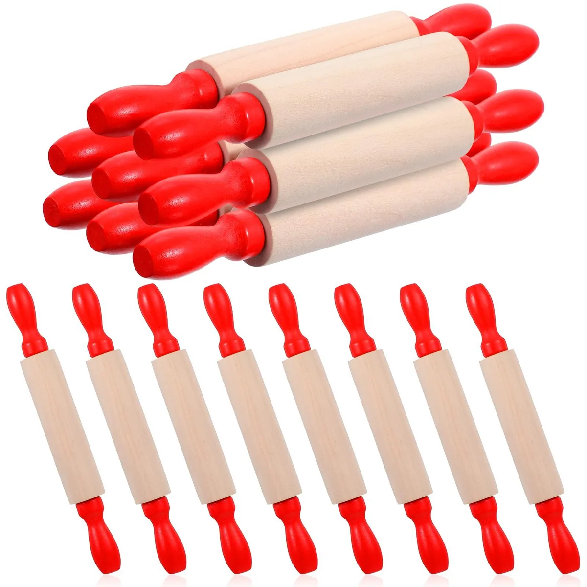  AojSup 4953ZYPV7130 16 Pcs 8 Inch Wood Mini Rolling Pin general craft — product photo