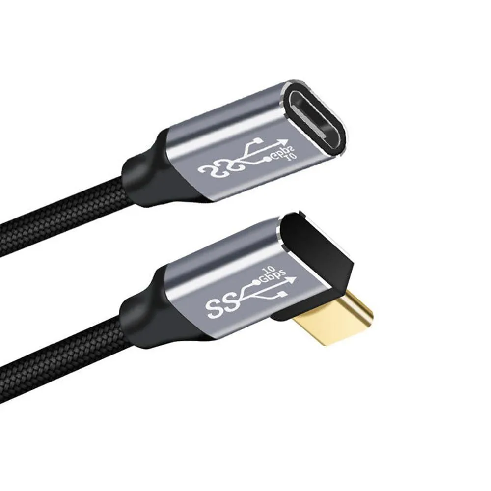 Fervit Fervit USB 3.1 Type-C Male to Female Angled Extension Cable 10Gbps 100W 100cm — product photo