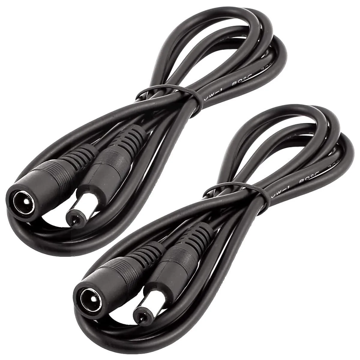  LitaElek 2-pack 1m DC Extension Cable 5.5×2.1mm 5-24V 3A Black — product photo