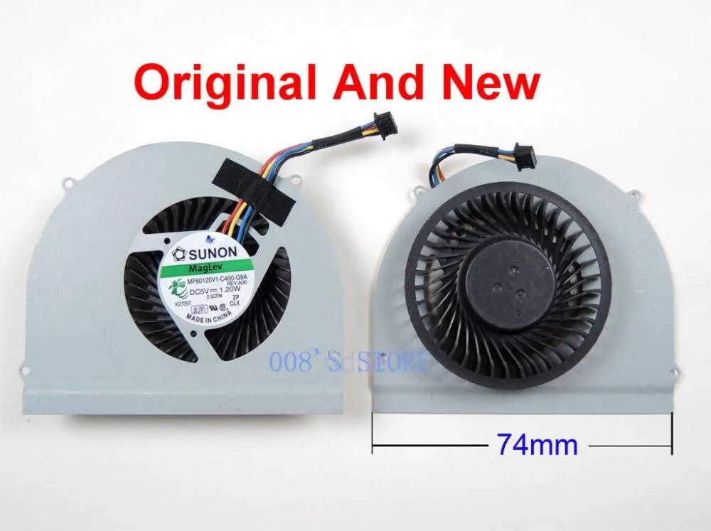 STCI Tech LTD STCI Tech LTD Laptop CPU Cooler Fan DELL Latitude E6530 SUNON MF60120V1-C450-G9A DC 5V 1.2W 0M2CFG 4 Pin — product photo
