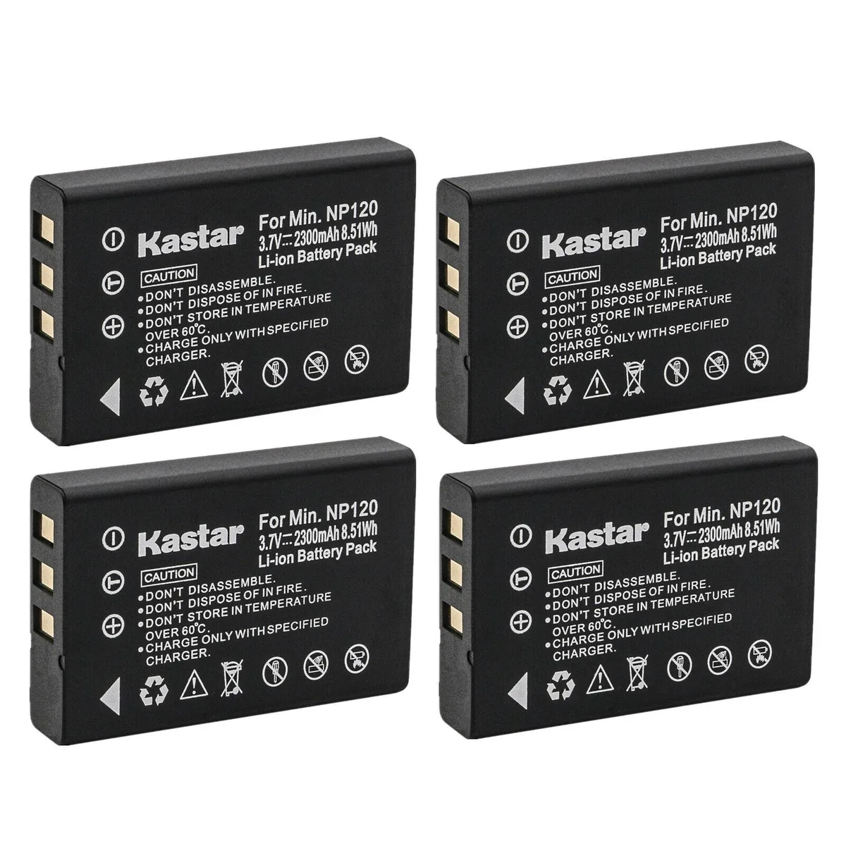 Kastar Kastar FNP120 4-pack camera battery for Motorola Symbol 55-060126-02 Wasp WDT3200 WDT3250 WPA1200 — product photo