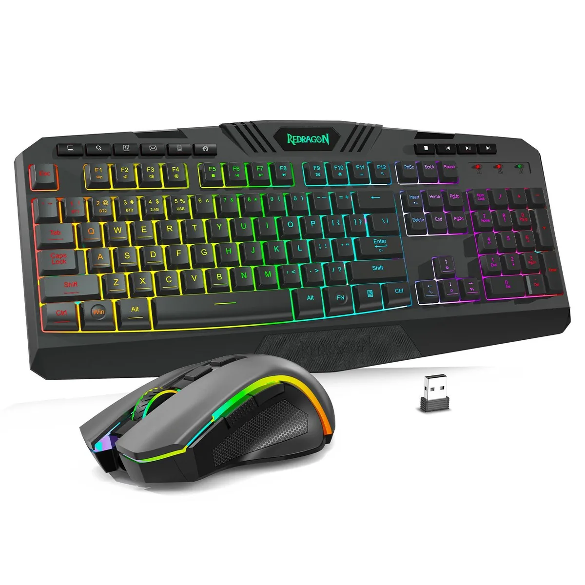 Redragon S101MKS Gaming Keyboard and Mouse Combo Tri-Mode RGB 4800 DPI 104 Keys — product photo