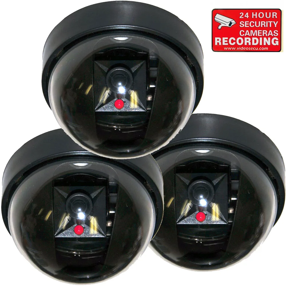 VideoSecu VideoSecu DMY03D3 3-pack dome dummy CCTV camera black — product photo