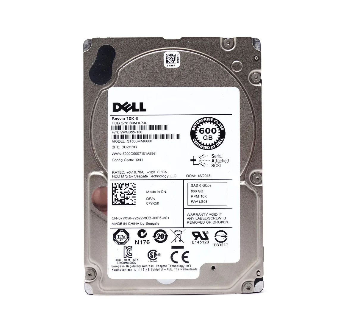 DELL DELL 9WG066-150 600GB 10K 6Gbps 64MB SAS 2.5 internal hard drive — product photo