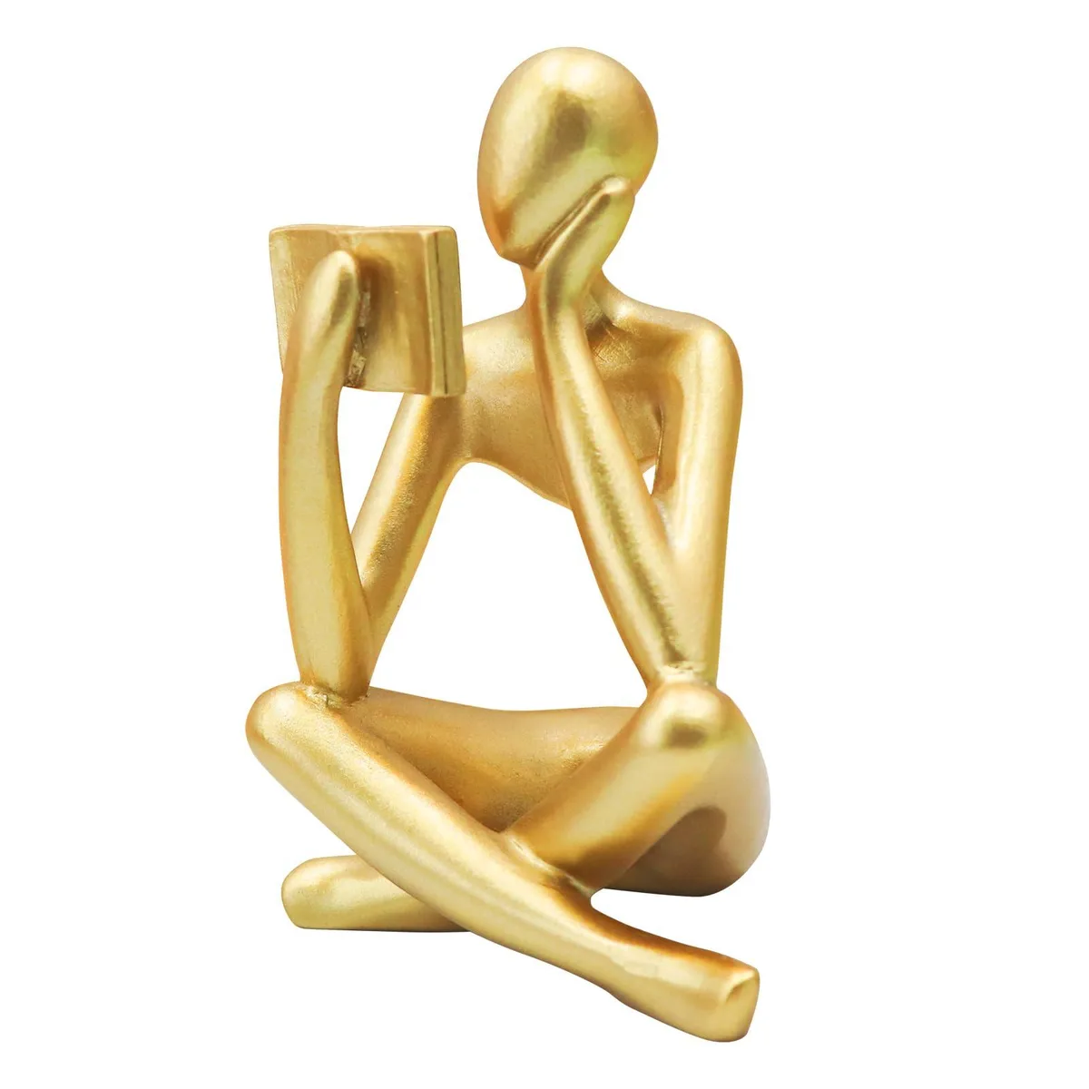  Avery Gold Reading Woman Sculpture 4.5 x 3.1 x 2.4 in 0.18 kg Blue — product photo