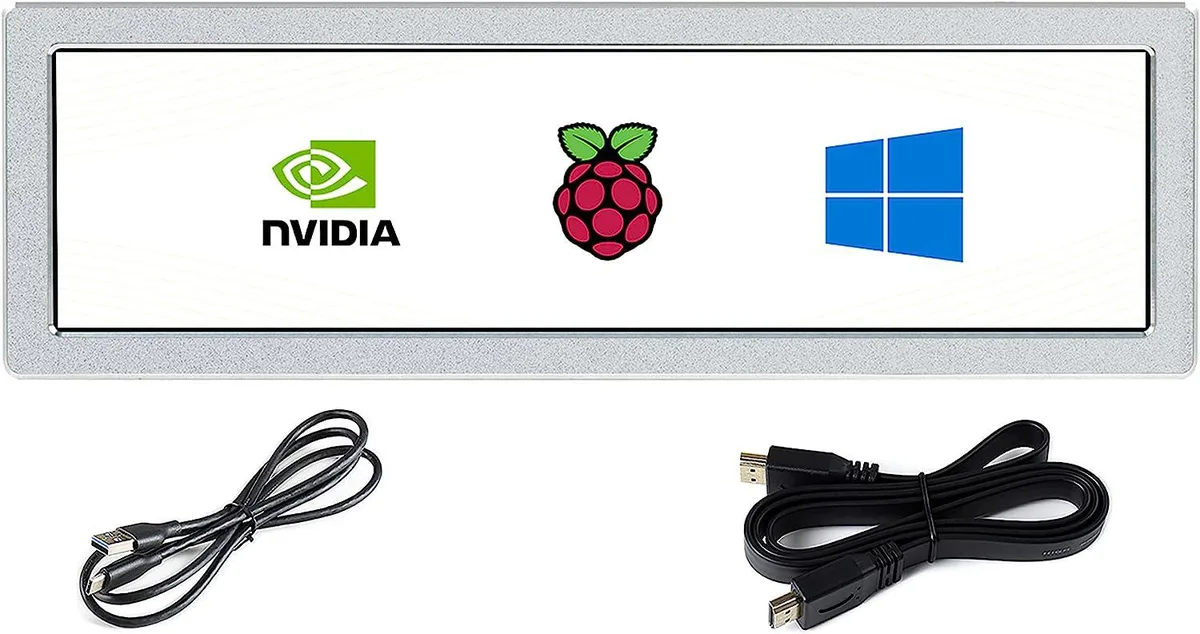 WaveShare WaveShare 8.8inch 480x1920 IPS Side Monitor No Touch HiFi Speaker CNC Alloy Enclosure — product photo