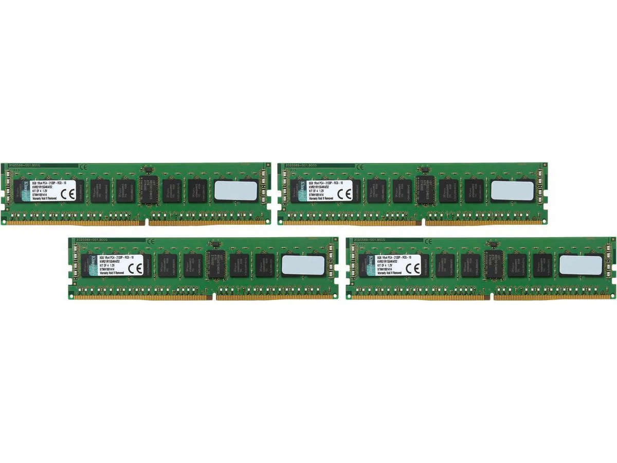 Kingston Technology Corp. Kingston Technology Corp. KVR21R15S4K4/32 32GB (4 x 8GB) DDR4 2133 ECC Registered CL15 server RAM — product photo