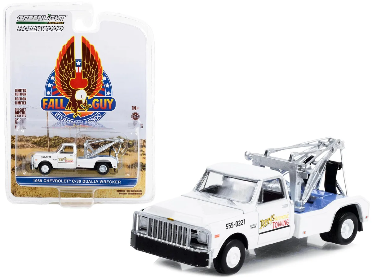 GREENLIGHT GREENLIGHT 1969 Chevrolet C-30 Dually Wrecker "Fall Guy Stuntman Association" 1/64 Diecast — product photo