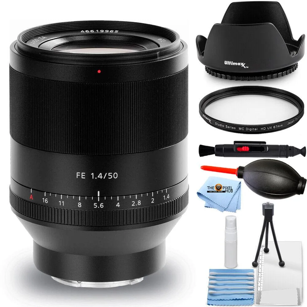 Sony Sony Planar T* FE 50mm f/1.4 ZA Lens SEL50F14Z 7PC Bundle camera lens — product photo