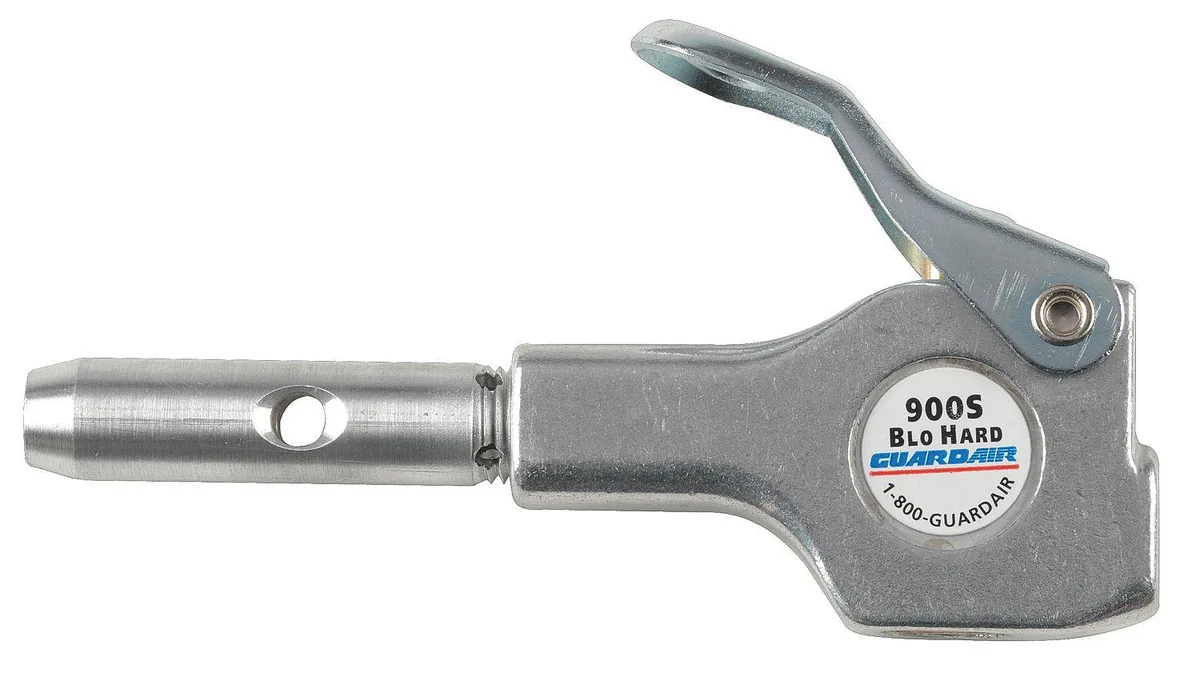Guardair 900S aluminum thumb-lever air gun with straight safety-tip nozzle