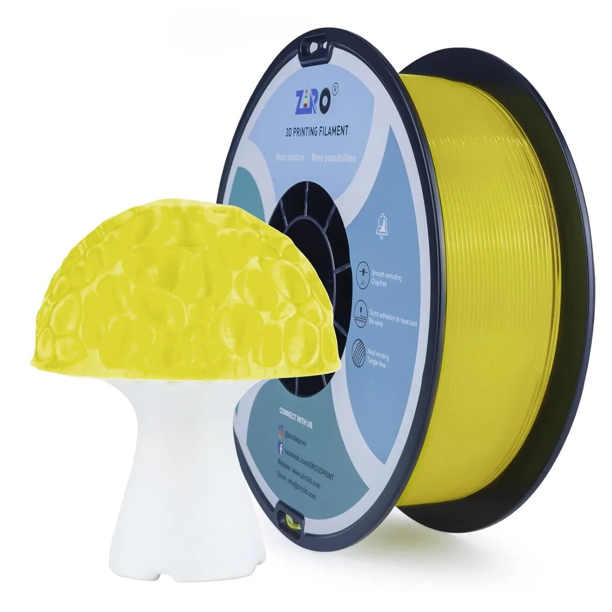 Ziro 3D Ziro 3D PLA Pro 3D Printers Accessory 1.75mm 1kg Transparent Yellow — product photo