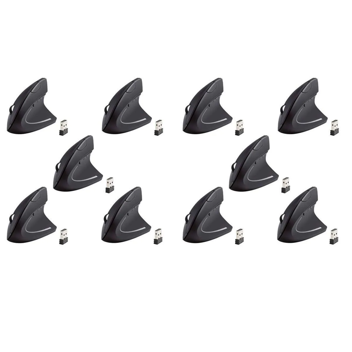iMicro iMicro MO-WVEO01 2.4GHz Wireless Vertical Ergonomic Optical Mouse 10 Pack — product photo