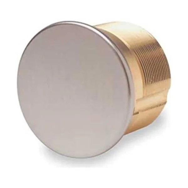 Brass dummy mortise cylinder with satin chrome finish