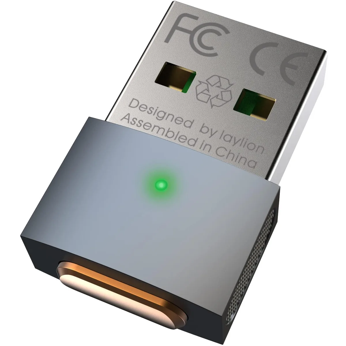  Laylion Mouse Jiggler Grey 3 Modes Metal USB-A to Type-C — product photo