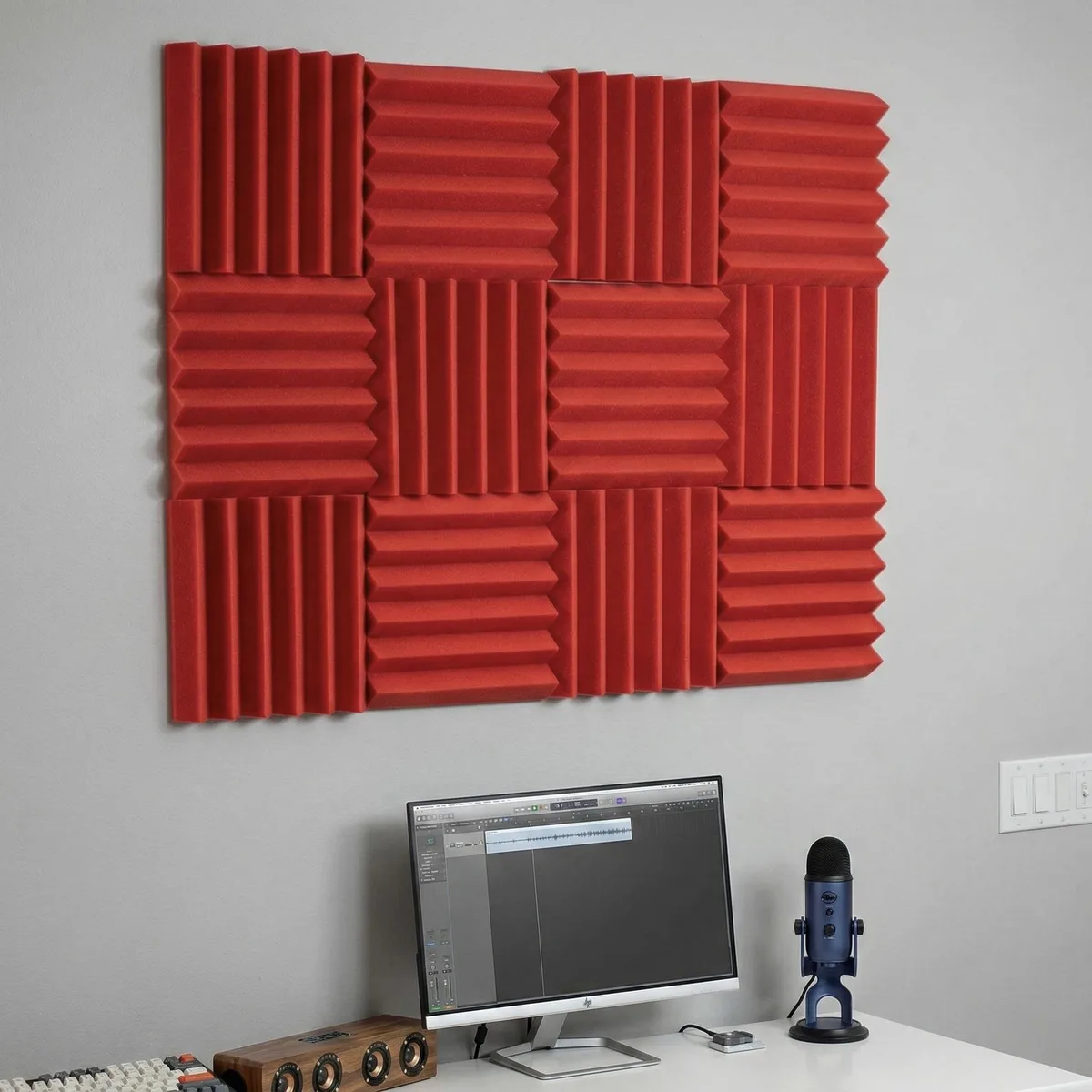 Soundproof Store Soundproof Store Wedge Acoustic Foam Panels Red 12 Pack — product photo