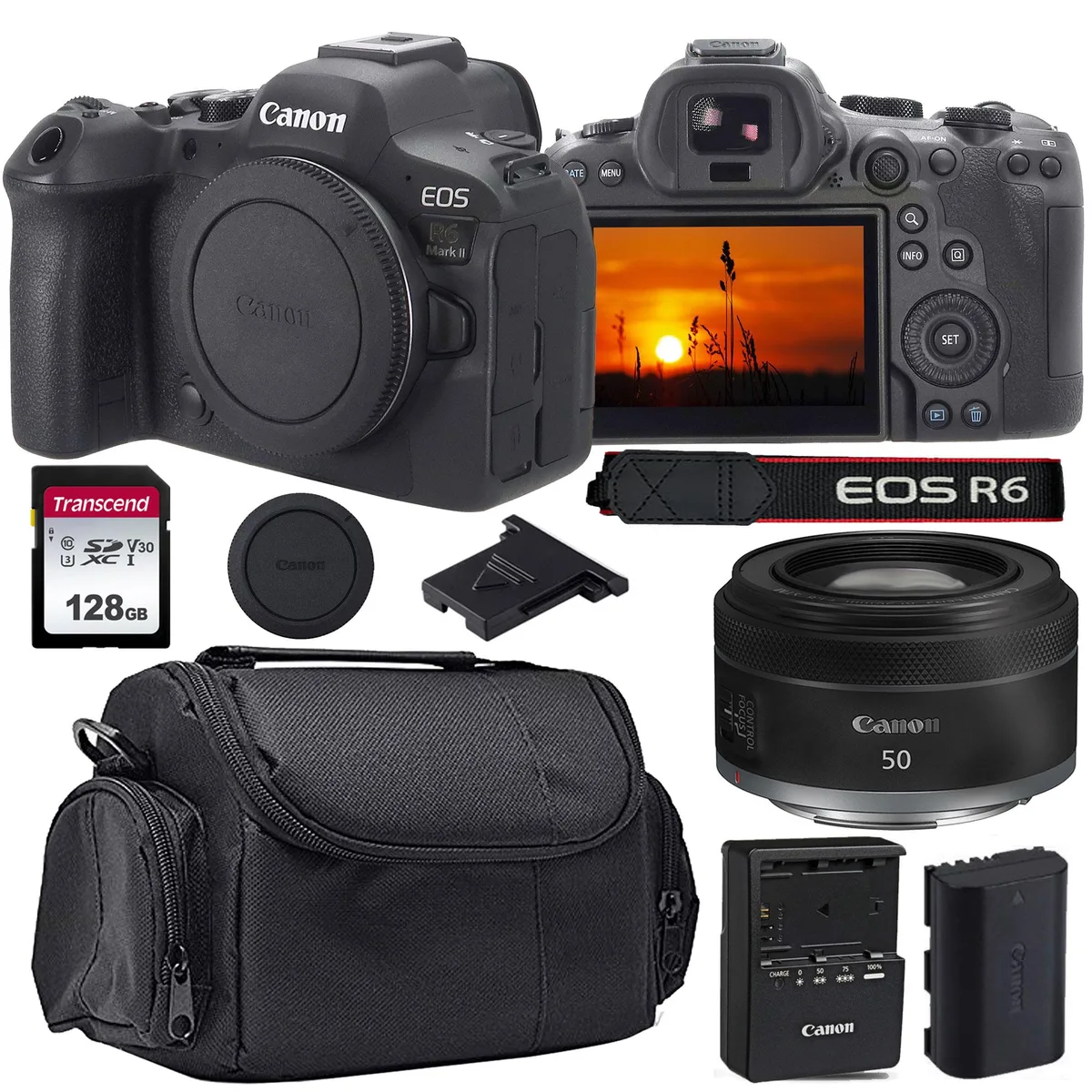 Canon Canon EOS R6 Mark II with RF 50mm f/1.8 STM Lens 128GB Bundle — product photo