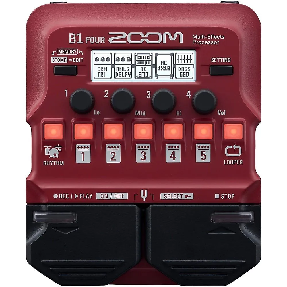 Zoom Zoom B1 Four Bass Multi-Effects Processor 70 Effects 68 Rhythms 30s Looper 1.42kg — product photo