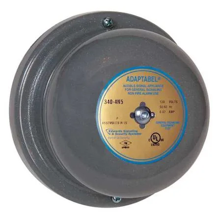EDWARDS-SIGNALING EDWARDS-SIGNALING 340-4N5 Vibrating Bell 120V AC 88 dB Steel traffic safety equipment — product photo