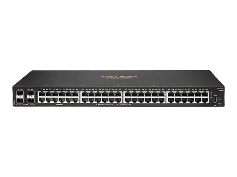 HPE HPE Aruba 6000 48G 4SFP Switch L3 Managed 48 x 10/100/1000 4 x SFP side to side airflow rack-mountable — product photo