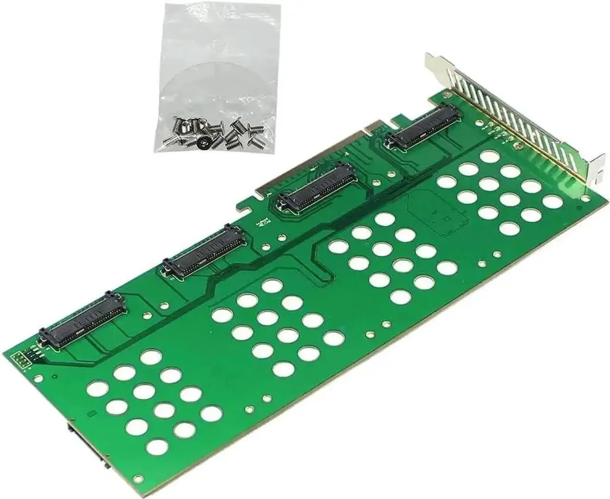 SMUGDESK SMUGDESK PCIe 3.0 x4 x8 to 4-Port U.2 NVMe SSD Expansion Riser Card — product photo
