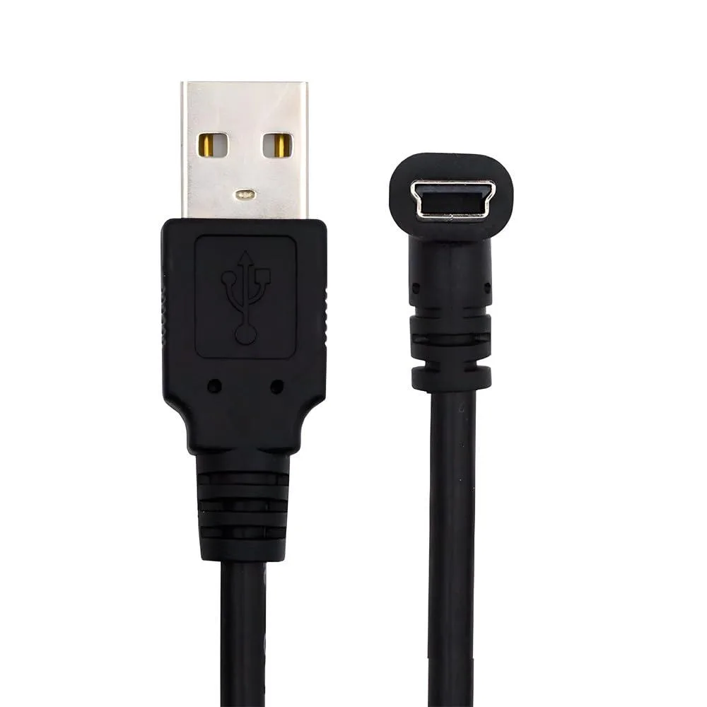 LORDWORLD LORDWORLD USB 2.0 Mini-B 5-Pin 90° Down-Angled to Type-A Cable 150cm — product photo
