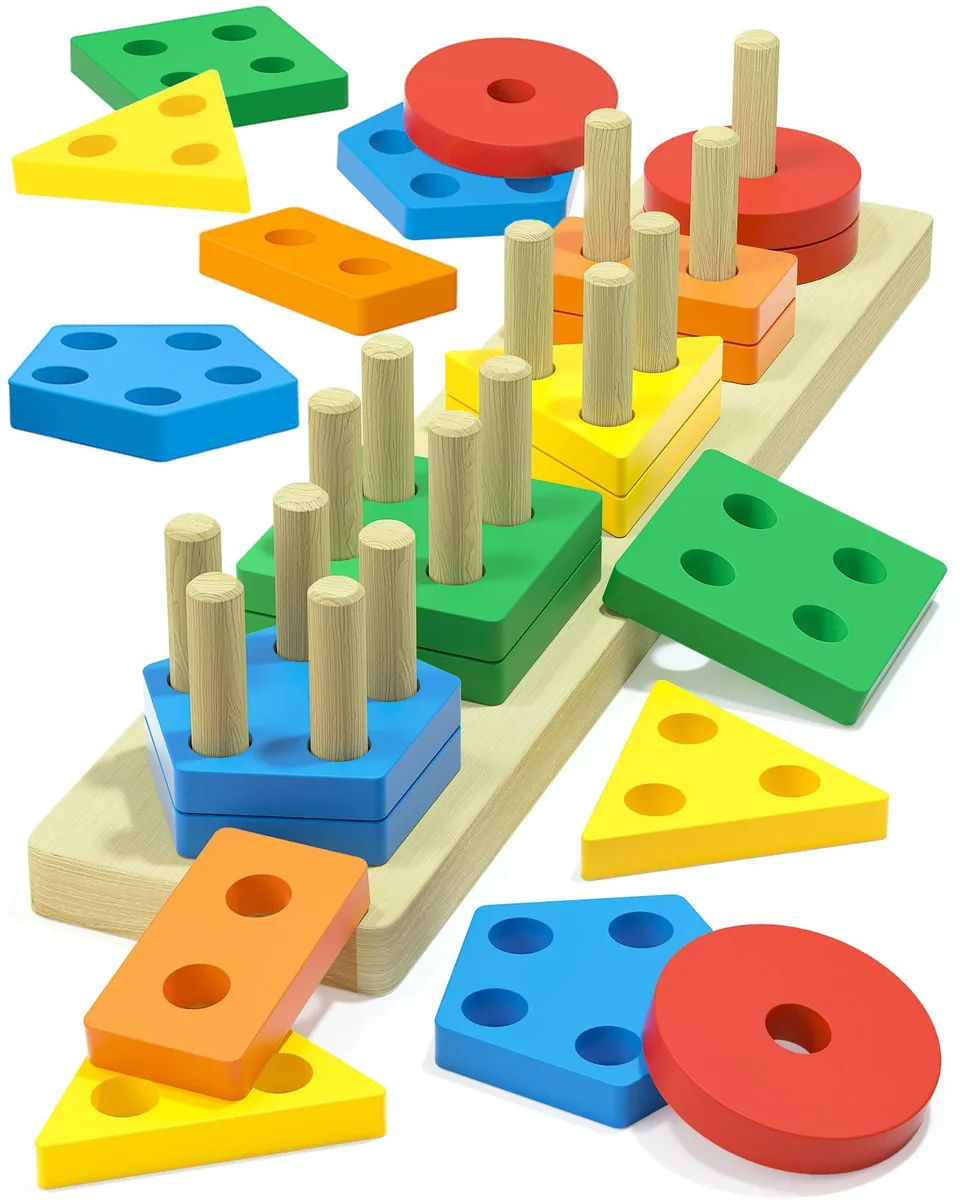  Zartores Wooden Shape Sorter Learning Toy 20 Pieces — product photo