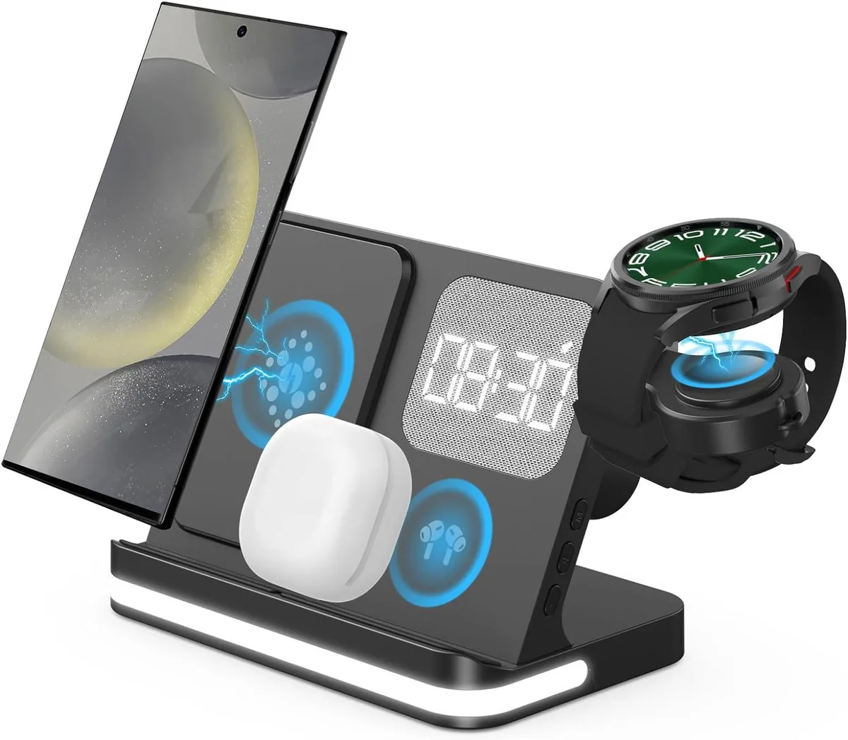 KINGARD KINGARD 4-in-1 Wireless Charger with Alarm Clock — product photo