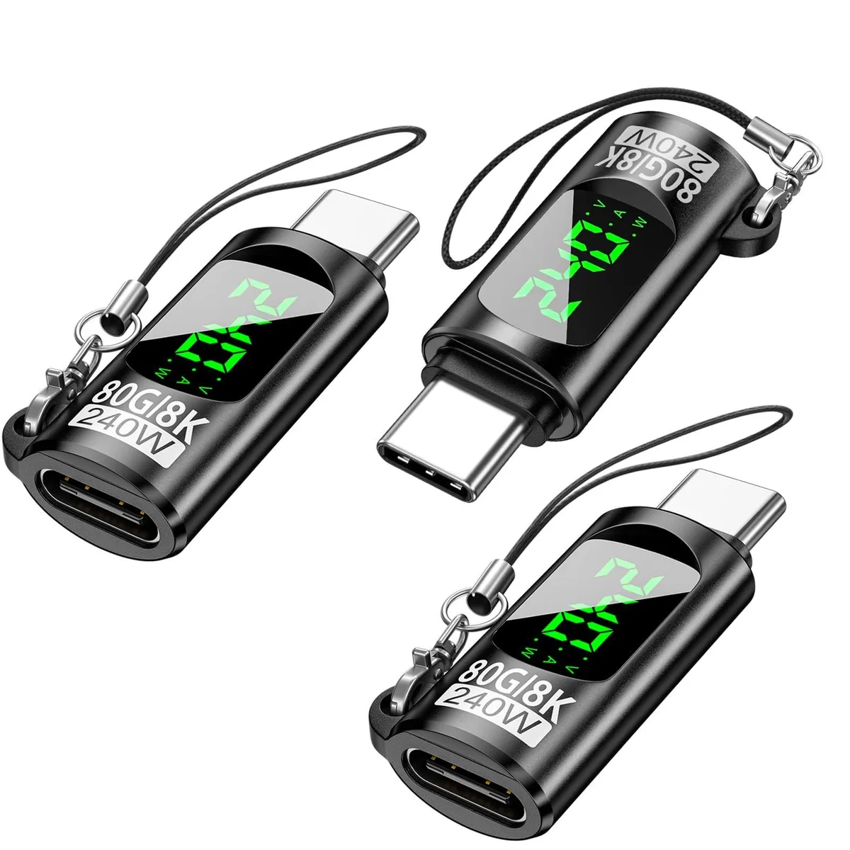  PonJel PJ-U37-01 USB-C Power Meter Tester 240W 80Gbps 2-Pack — product photo