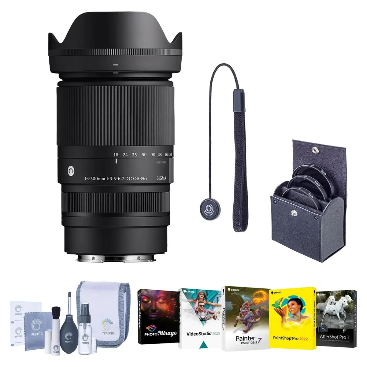 SIGMA SIGMA 16-300mm f/3.5-6.7 DC OS Contemporary Lens for Canon RF, Black Bundle — product photo