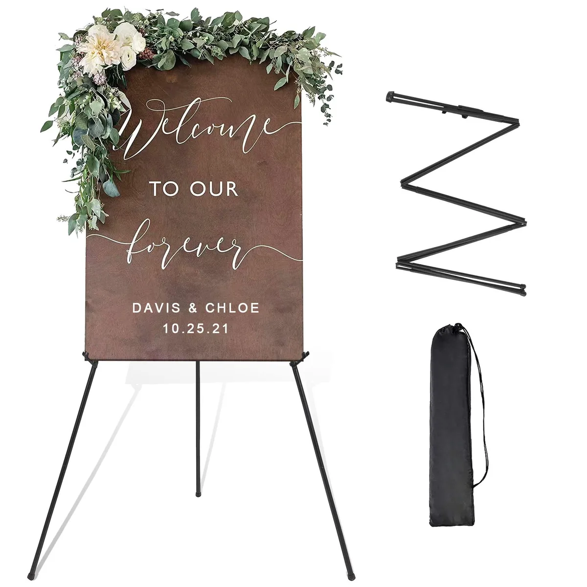  DANMO Black 63" Folding Metal Easel 15.5" Folded 2.4 lb — product photo