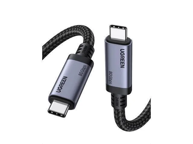 Nylon braided USB C to C cable with aluminium connector housings, 3.3FT