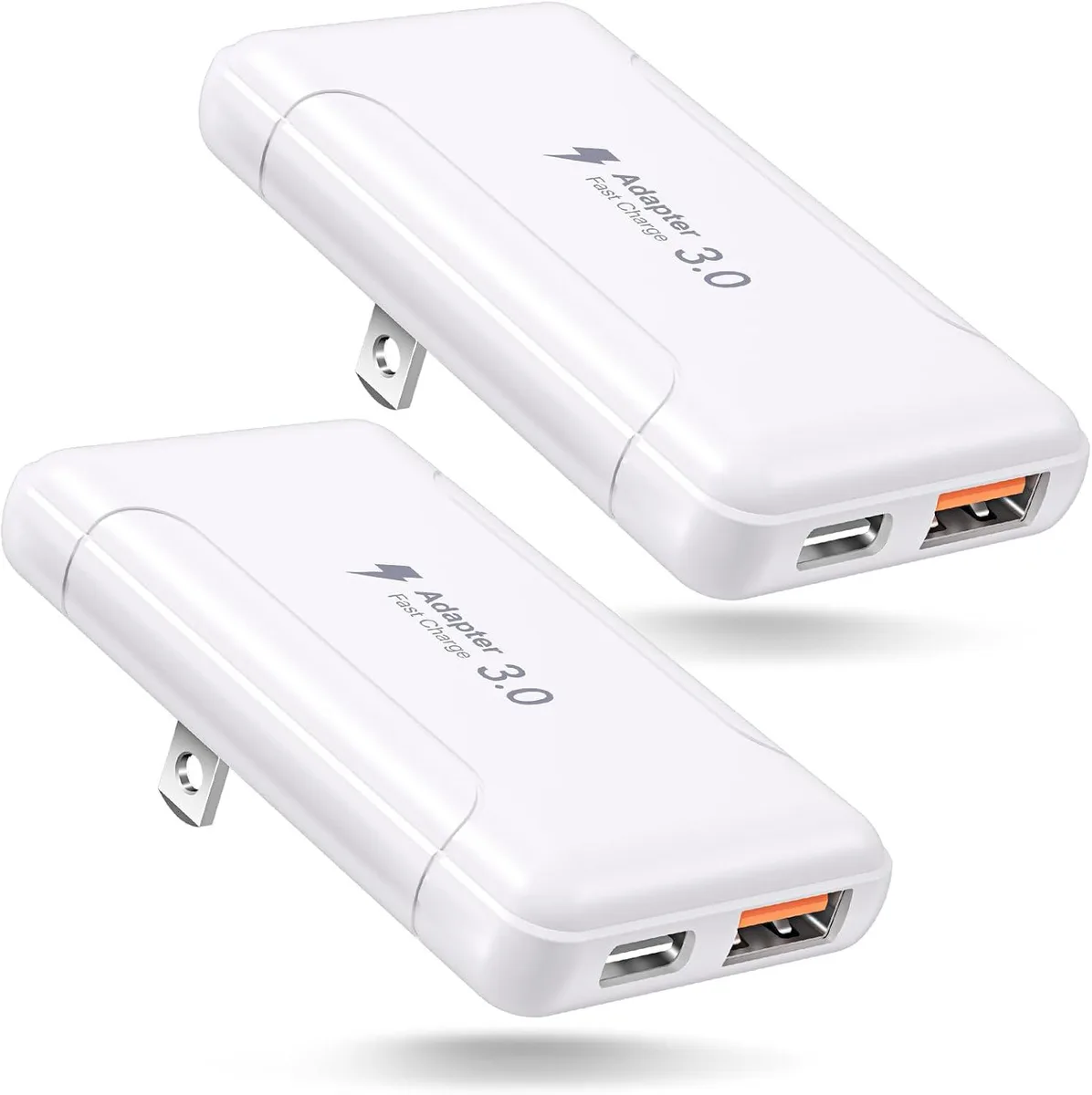 ONITOON ONITOON 30W USB-C PD / USB-A QC Wall Charger 2-Pack White — product photo