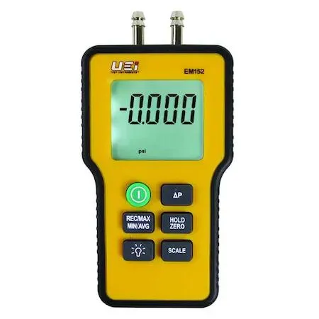 UEI EM152 digital manometer with backlit LCD display