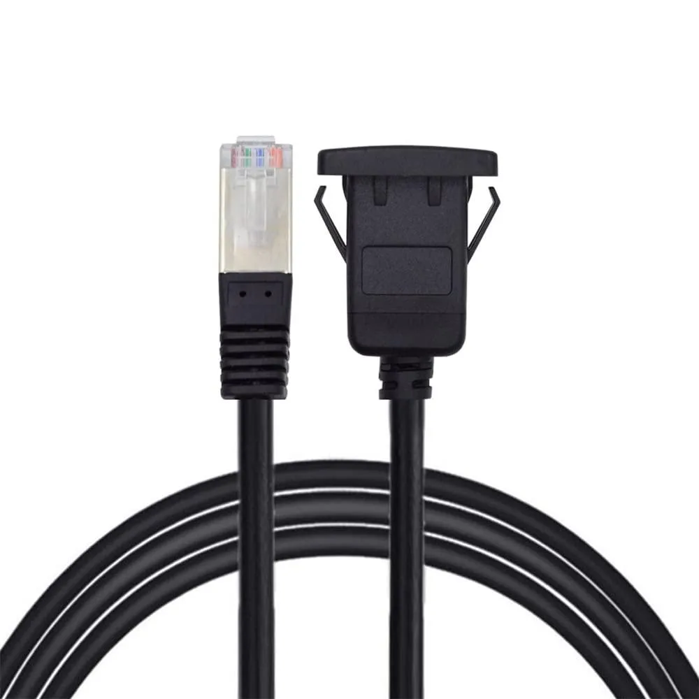 LORDWORLD LORDWORLD Waterproof Dustproof CAT6 RJ45 Male-Female Panel Mount Cable 100cm — product photo