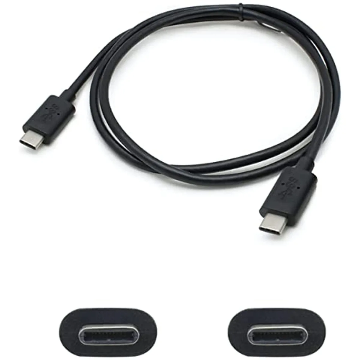 Black 6ft USB 3.1 cable with Micro USB and USB A connectors