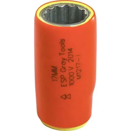 17 mm 12-point insulated socket orange over yellow layers 1/2 inch drive