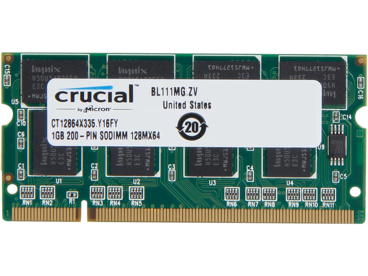Crucial Crucial CT12864X335 1GB 200-Pin DDR SO-DIMM DDR 333 laptop RAM — product photo