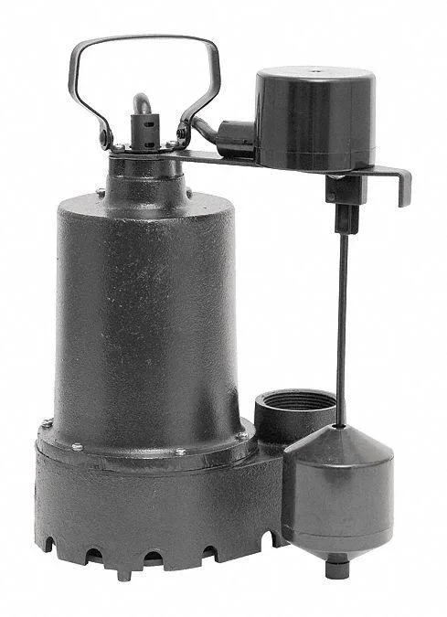 Thermoplastic sump pump in black and grey finish