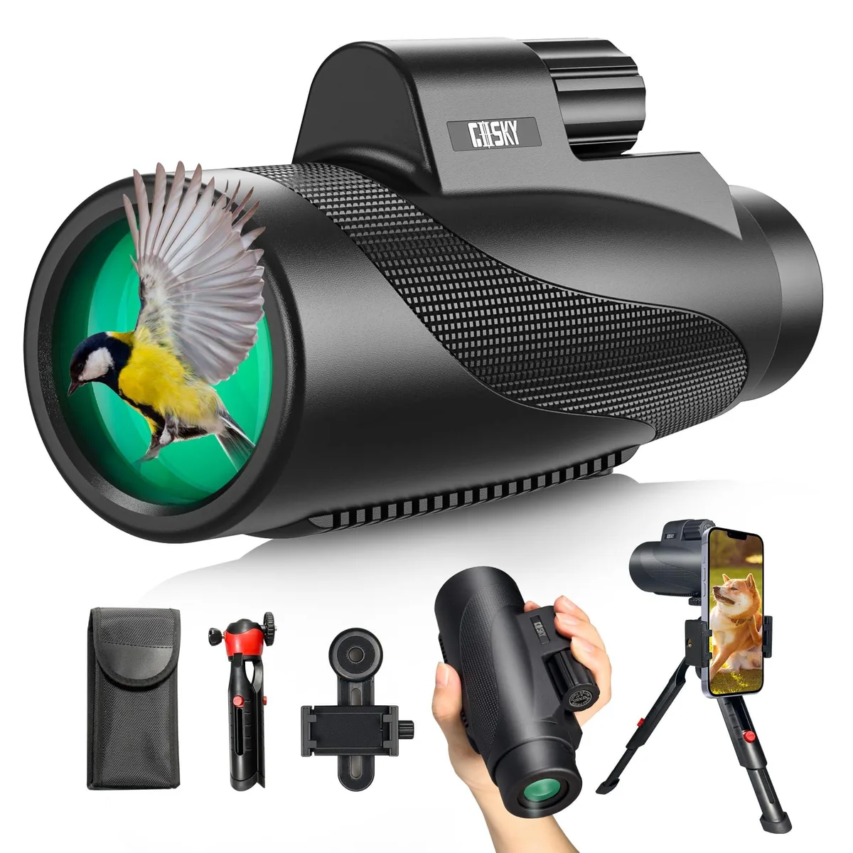 Gosky MW2 15x52 Monocular BAK4 FMC Tripod Bluetooth Remote — product photo