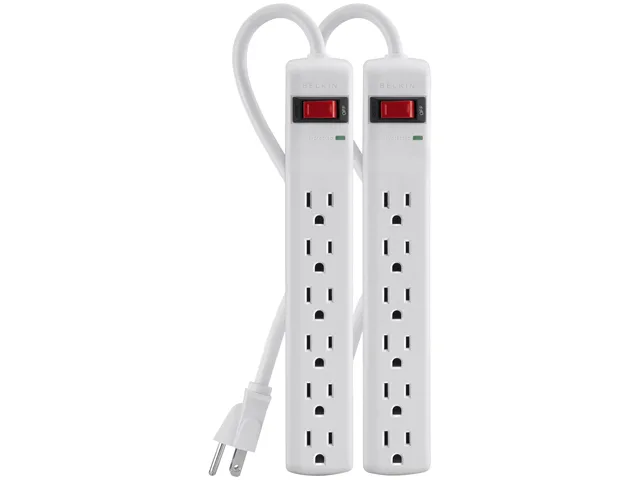 Belkin Belkin F5C048-2 surge protector 6 outlets 2 ft 200 joule 2 pack — product photo